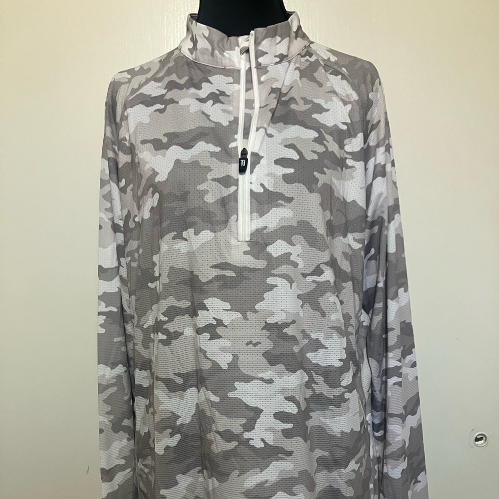Taylor Gray and White Camouflage Quarter-Zip Top